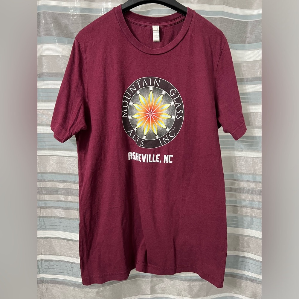 Mountain Glass Art Inc. Asheville NC Maroon Graphic T-Shirt
